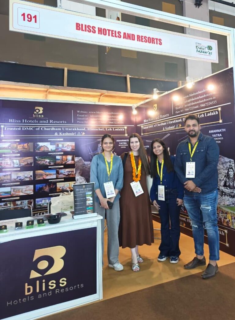 Bliss team with travel agents at the TTE stall